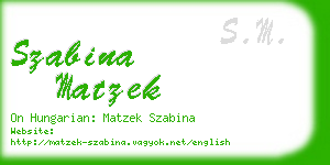 szabina matzek business card